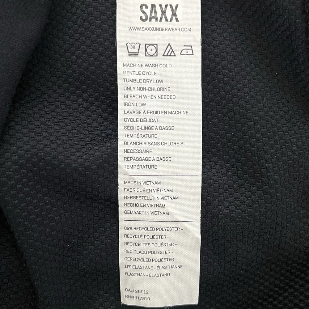 SAXX Roast Master Tech Hoodie Mens M Black Micro Fleece‎ Lounge Sweatshirt